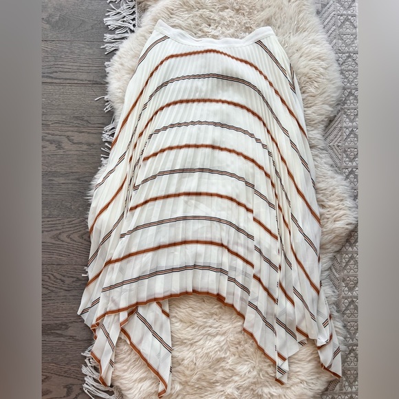 H&M Pleated Handkerchief Hem Stripe A-line Skirt - Picture 6 of 7